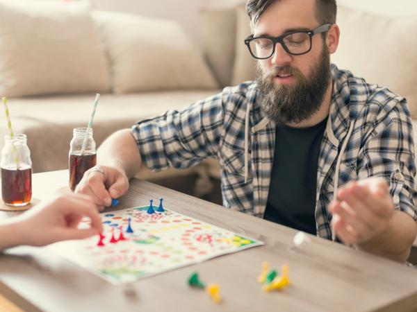 Couple playing Ludo